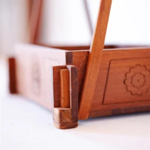 Hand-Carved Wooden Hamper